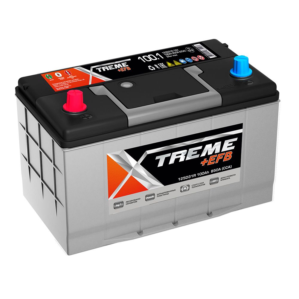 Аккумулятор автомобильный XTREME +EFB 125D31R 100Ah 850A ПП (306x173x225) D31R