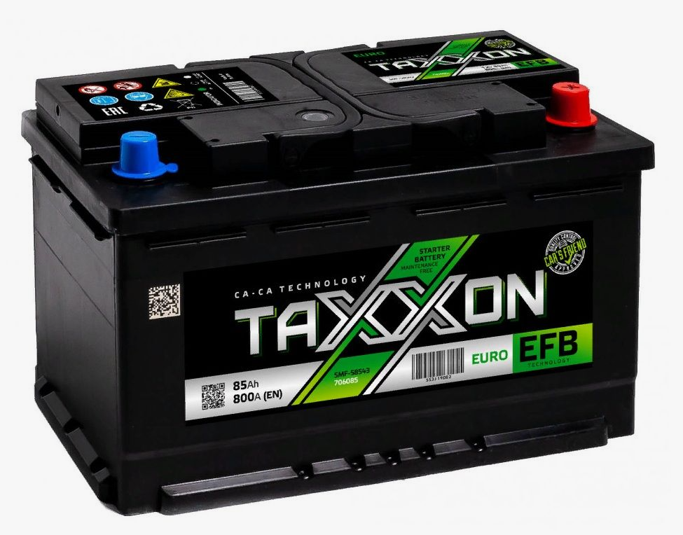 Автомобильный аккумулятор TAXXON EFB EURO 85ah R+ (706085, 780А) ОП (315х175х190)