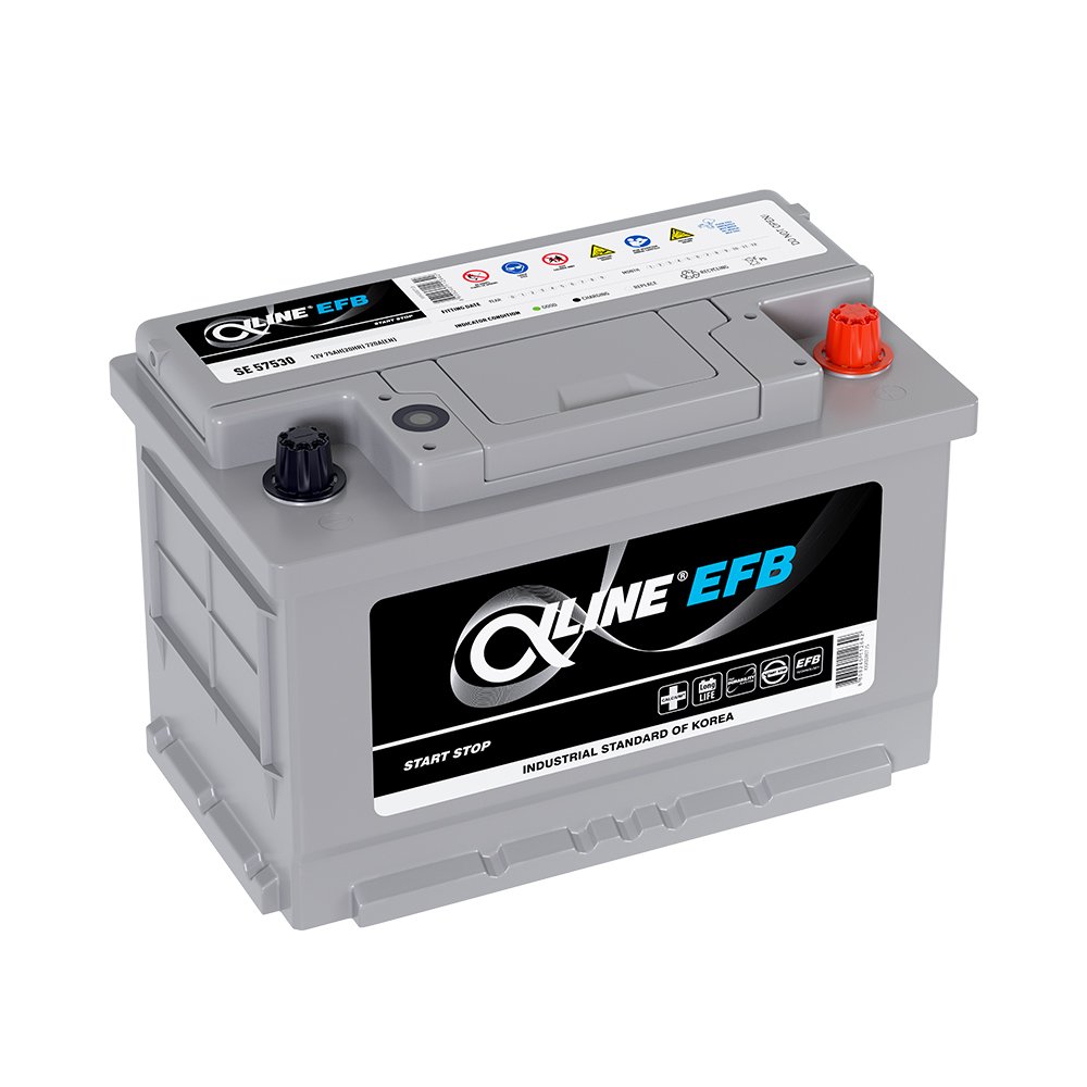 Аккумулятор автомобильный ALPHALINE EFB 75.0 Ah 720 A 57530 ОП (278х175х190) L3