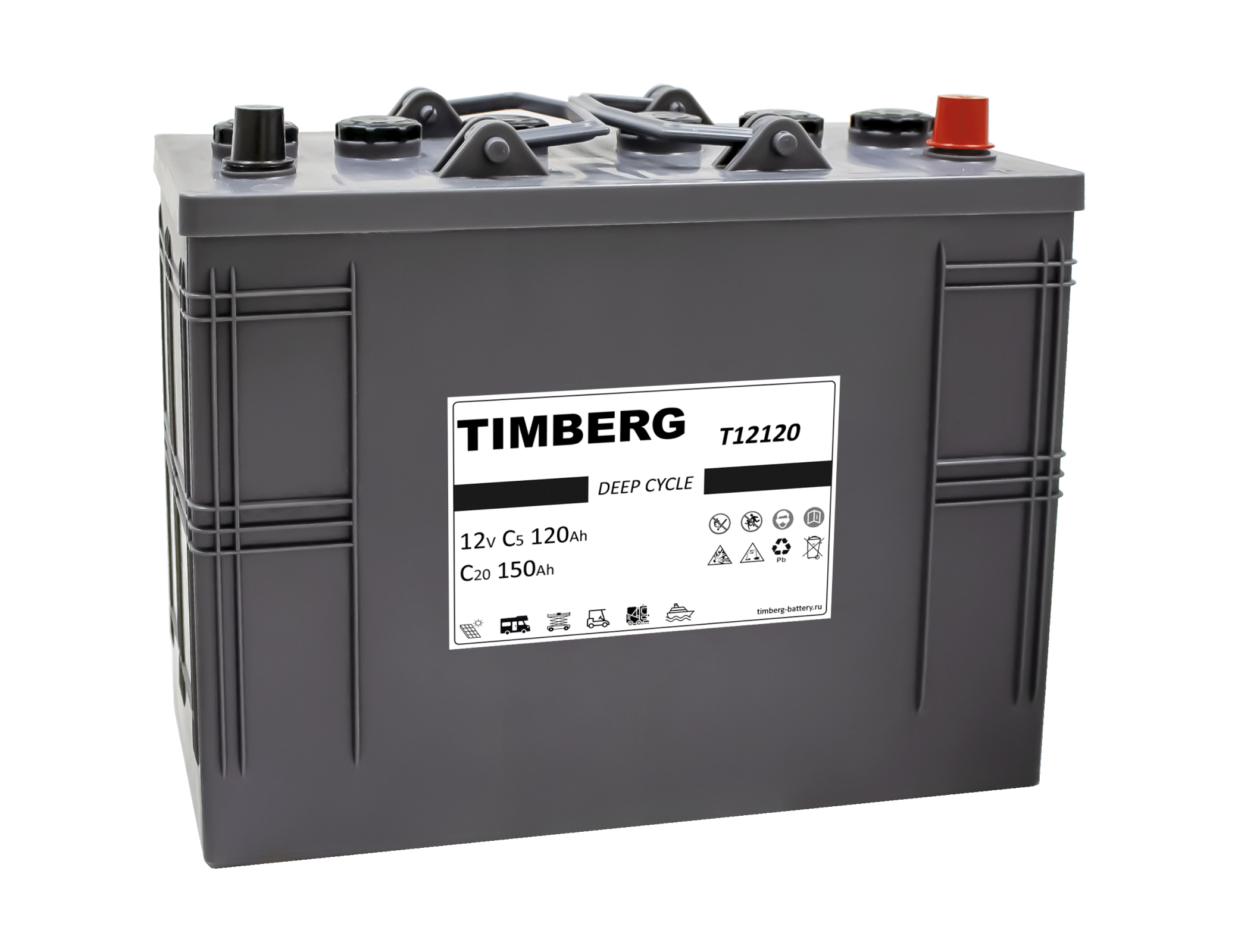 Аккумуляторная свинцовая тяговая "TIMBERG" 12V 150Ah (343x171x285)