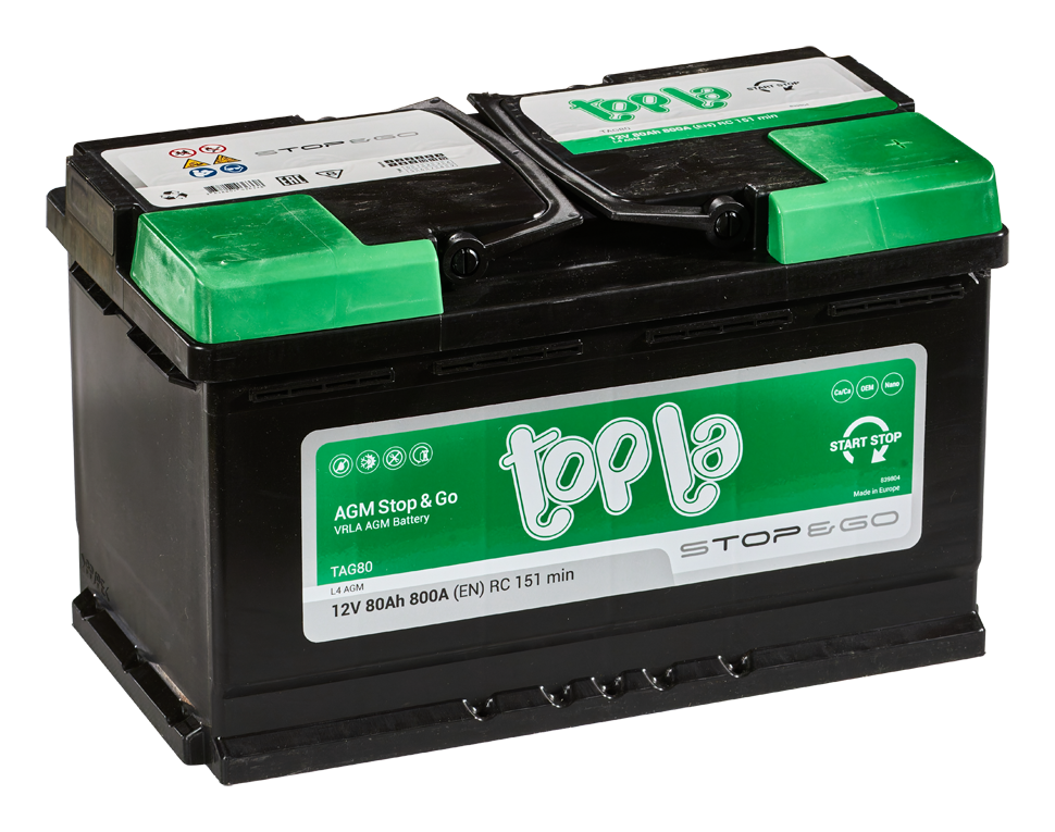 Аккумулятор TOPLA AGM 6СТ-80 Ач обр. (Start-Stop)