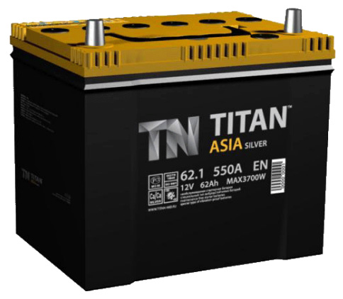 Аккумулятор автомобильный Titan Asia Silver 6СТ-62 Ач обр.