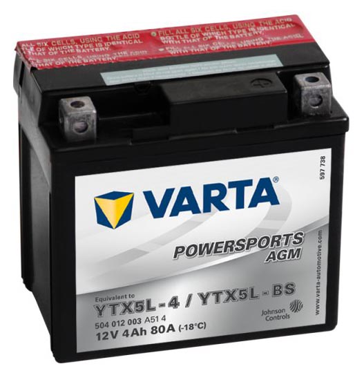 Аккумулятор мото Varta AGM 504 012 003 (YTX5L-BS) 4 Ач