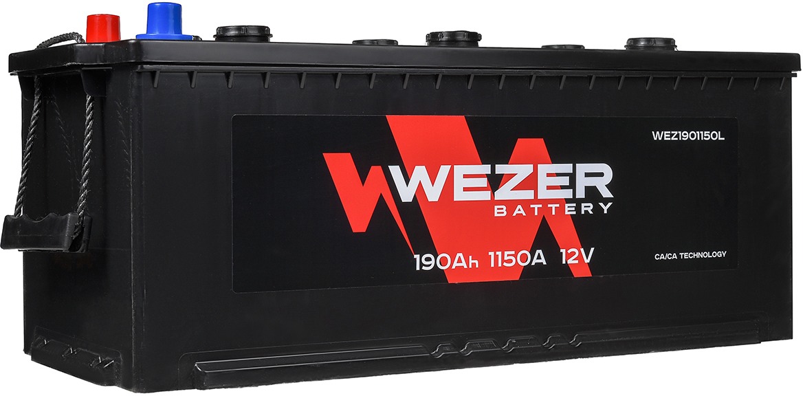 Аккумулятор автомобильный WEZER 190 Ah 1150 A ОП (513x225x223) D5