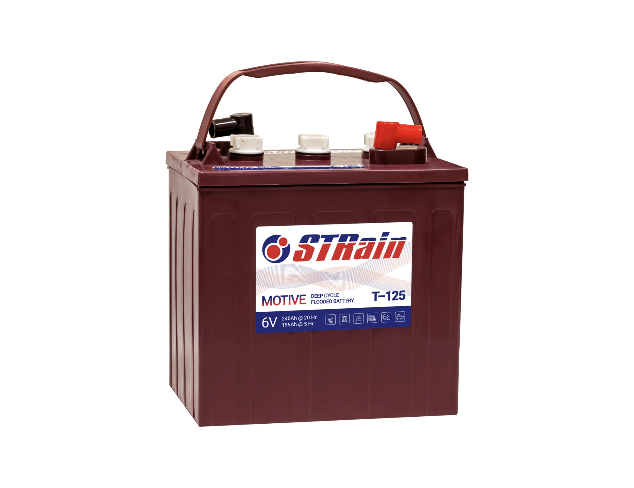 Аккумулятор тяговый STRain T-125 WET 240Ah 6V (262x181x283)