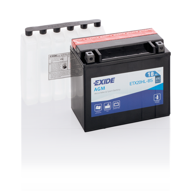 Аккумулятор мото EXIDE ETX20HL-BS YTX20HL-BS 18 Ач