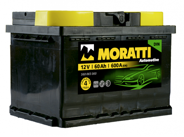 Аккумулятор автомобильный MORATTI 60.0 Ah 600 A пп