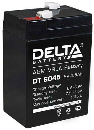 Аккумулятор Delta DT 6045 6V 4.5 Ач