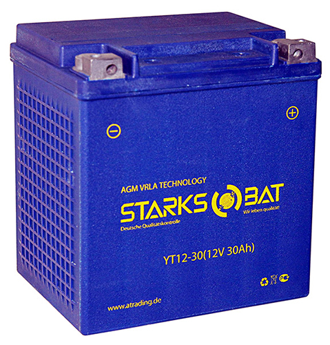 Аккумулятор мотоциклетный STARKSBAT YT12-30 (GEL) 30 Ач