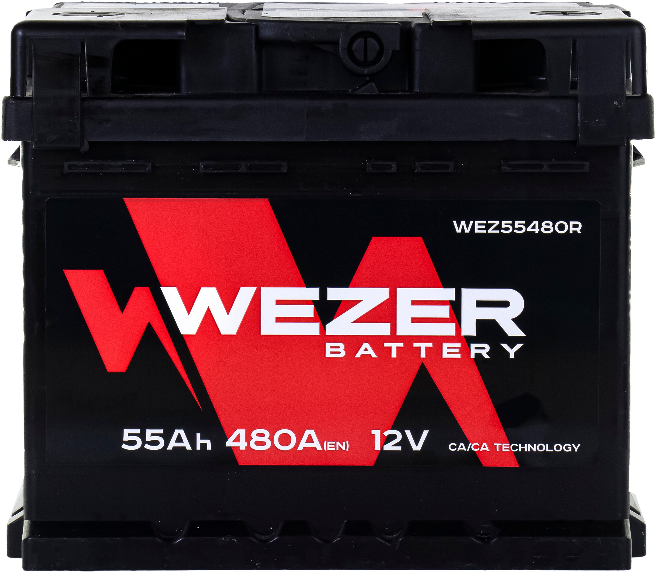 Аккумулятор автомобильный WEZER 55 Ah 480 A ОП (207x175x175) LB1