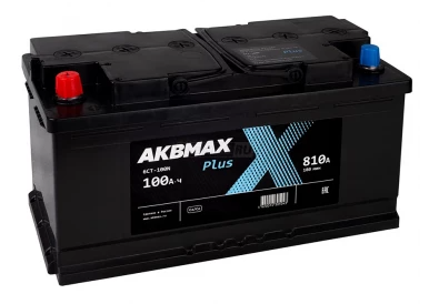 Аккумулятор автомобильный AKBMAX PLUS 100L 810A ПП (352x175x192) 100 Ач