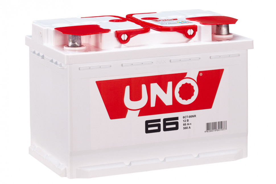 Аккумулятор автомобильный UNO 6СТ-66NR 66Ач 560А оп (арт.566112010)