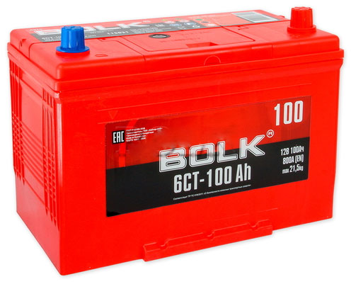 Аккумулятор автомобильный BOLK ASIA ABJ 1000 6СТ-100 АЧ обр.