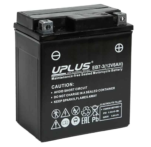 Аккумулятор мото UPLUS High Performance EB7-3 6 Ah 85 A (YTX7L-BS) (113х70х130)