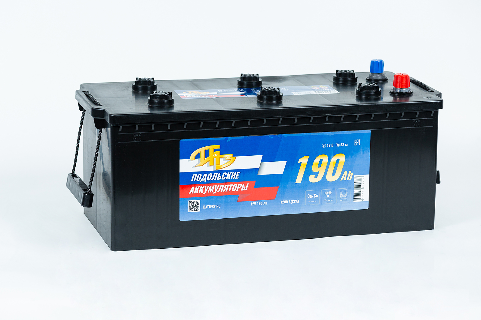 Аккумулятор грузовой ПАЗ 190 А.Ч 1150А ОП (525х240х245) D5 