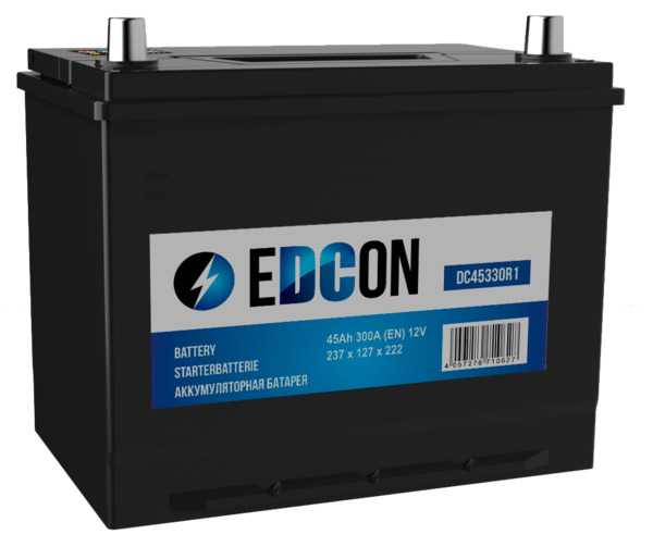 Аккумулятор автомобильный EDCON 45Ah 330A ОП (238x127x227) B24L