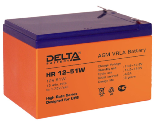 Аккумулятор Delta HR12-51W 12 Ач