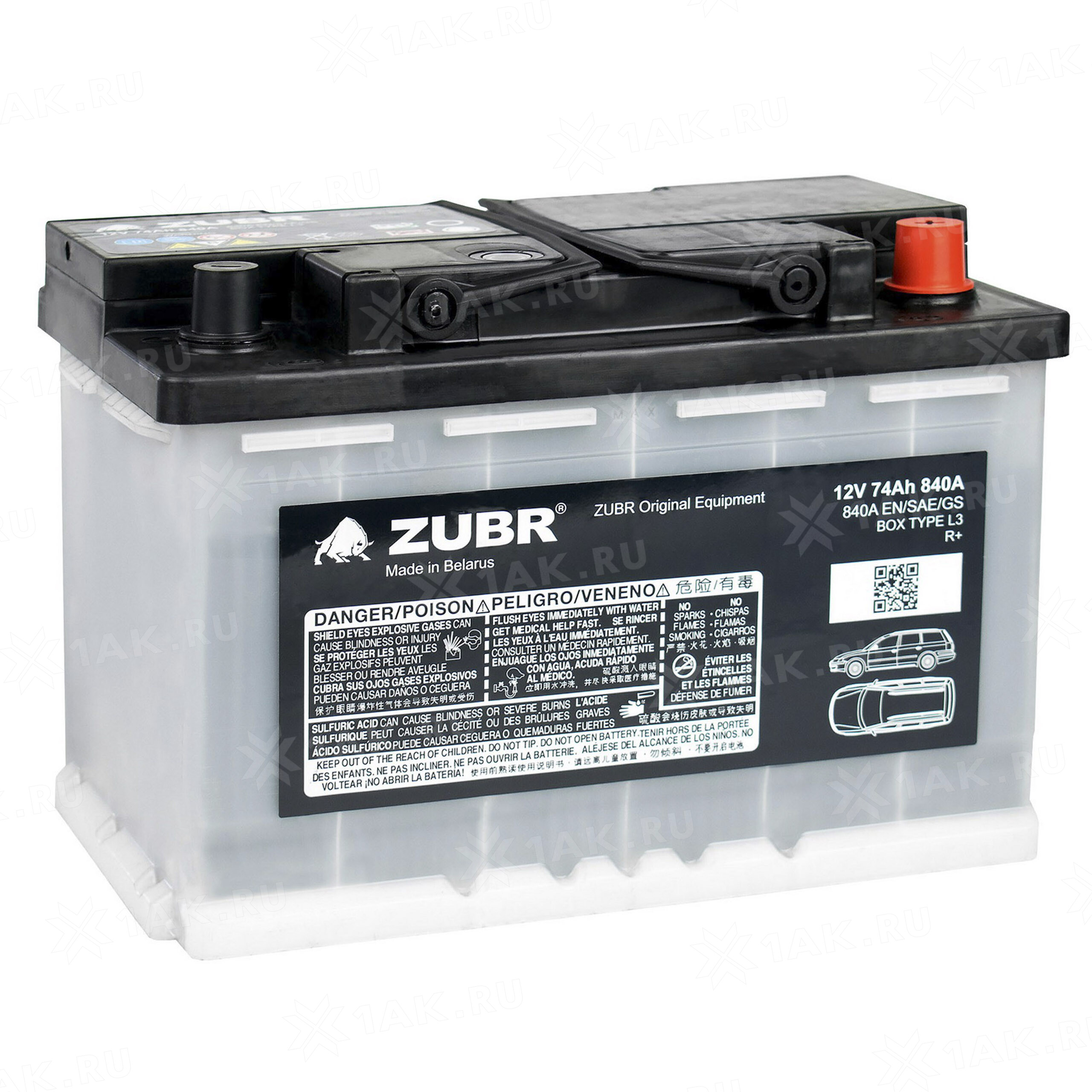 Аккумулятор автомобильный ZUBR PSL OE 74Ah