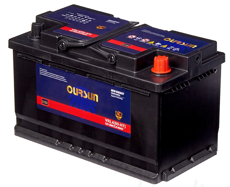 Аккумулятор автомобильный OURSUN AGM VRL4 (80-H7) 80Ah 800A ОП (315х175х190) L4
