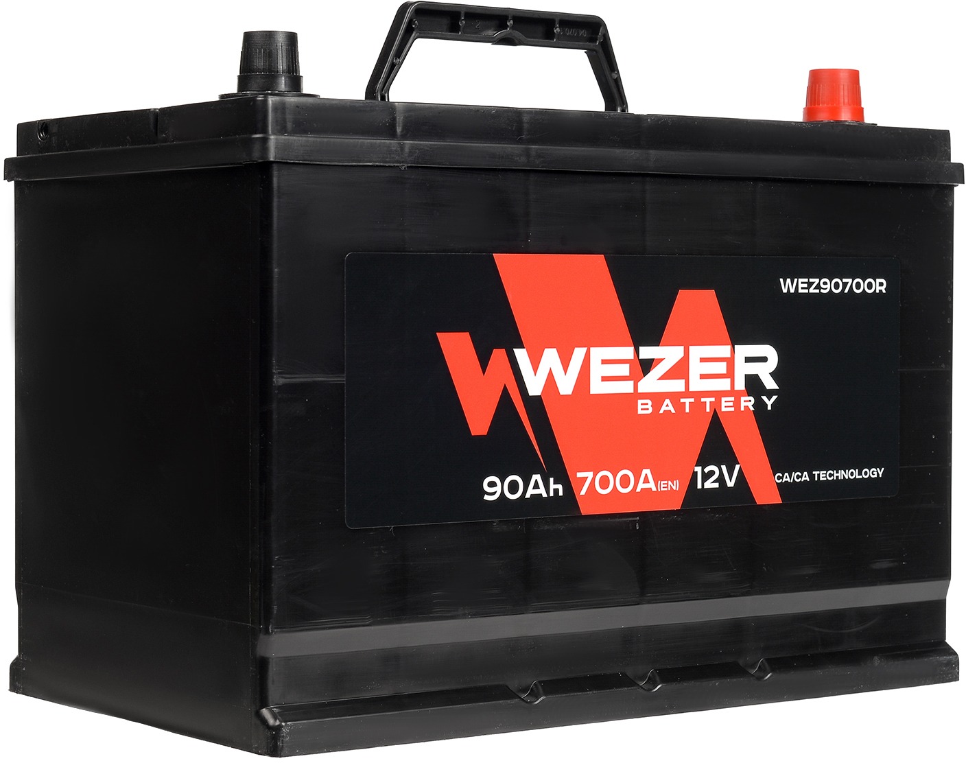 Аккумулятор автомобильный WEZER 90 Ah 700 A ОП (303x175x228) D31L