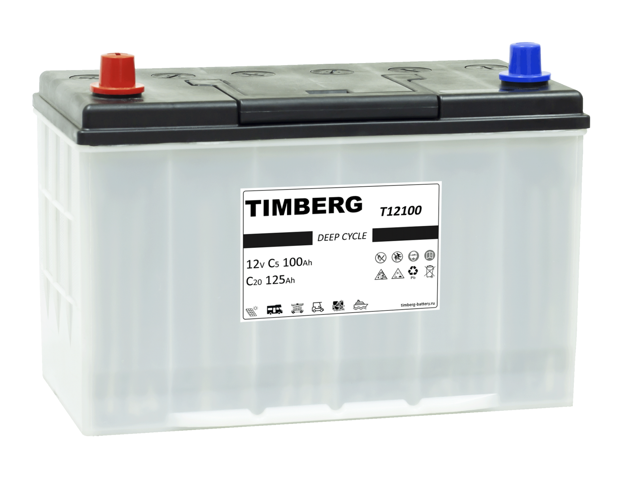 Аккумуляторная свинцовая тяговая "TIMBERG" 12V 125Ah (324x171x230)