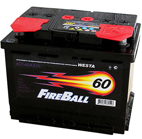 Аккумулятор автомобильный FireBall 6СТ-60 Ач прям.