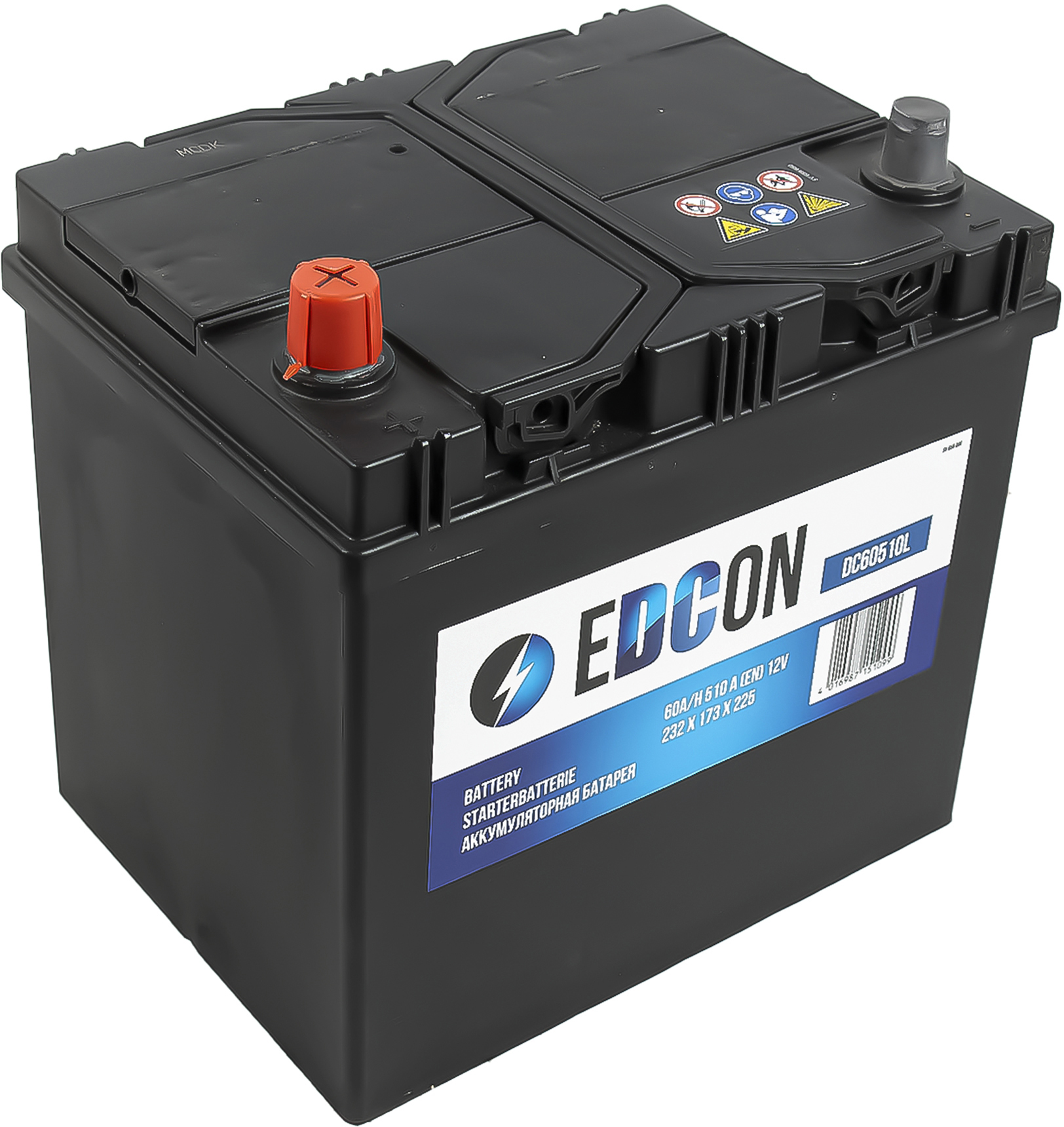 Аккумулятор автомобильный EDCON 60Ah 510A ПП (232x173x225) D23R