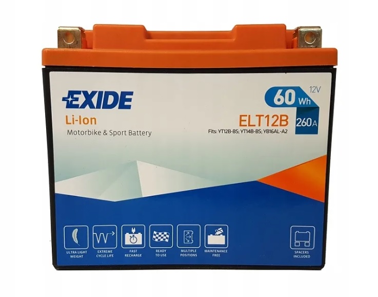 Аккумулятор мотоциклетный EXIDE LI-ION ELT12B