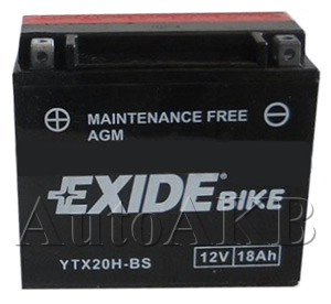 Аккумулятор мото EXIDE ETX20H-BS/YTX20H-BS 18 Ач