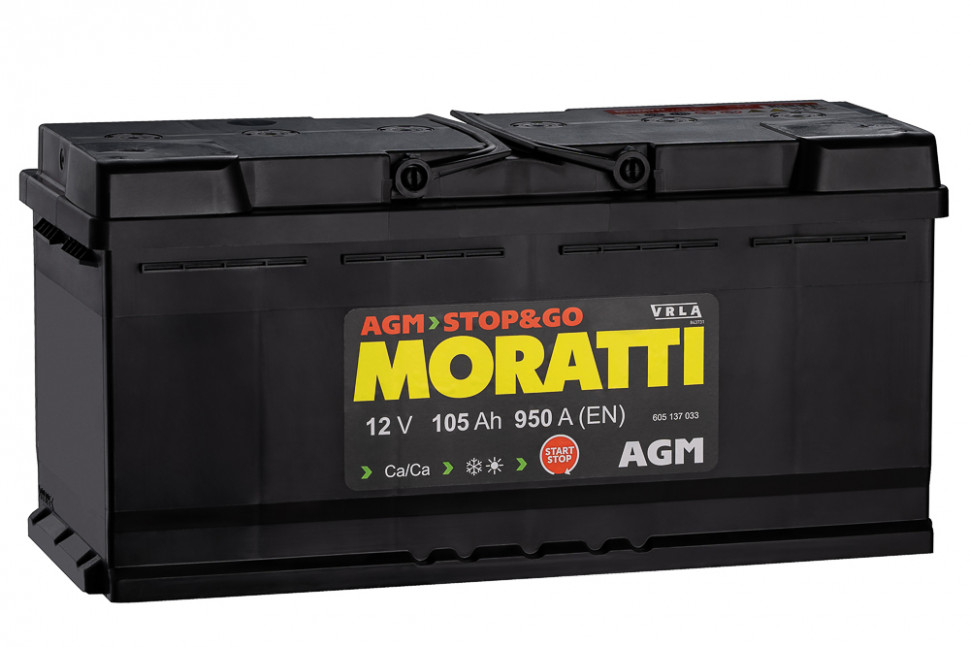 Аккумулятор автомобильный Moratti AGM 6СТ-105 Ач обр.