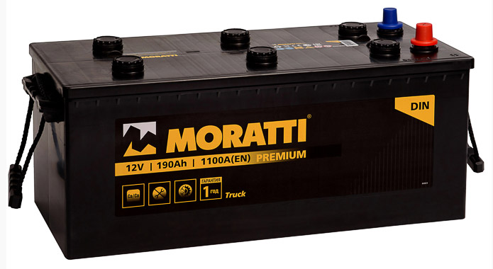 Аккумулятор грузовой Moratti 6СТ-190 Ач обр.