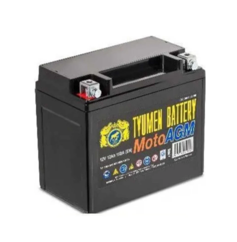 Аккумулятор мотоциклетный TYUMEN BATTERY 6МТС-12 AGM 12V 12Ah 150А YTX12-BS ПП (150x87x130)