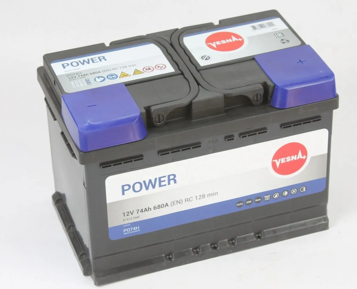 Аккумулятор автомобильный VESNA Power 74Ah 680A ОП (278х175х190) L3