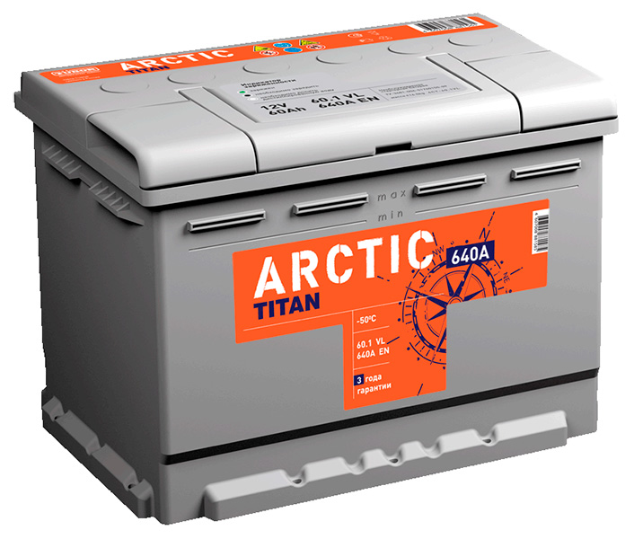 Аккумулятор автомобильный Titan Arctic Silver 6СТ-60 Ач прям.