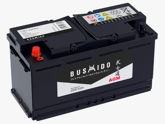 Аккумулятор автомобильный BUSHIDO AGM 110.1 Ah L6.1, CA 1000 A ПП (393x175х190) L6