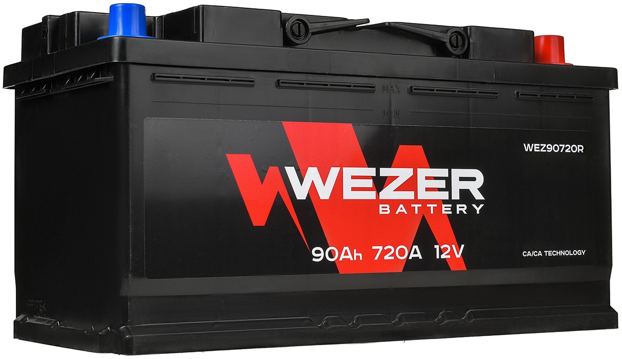 Аккумулятор автомобильный WEZER 90 Ah 720 A ОП (353х175х190) L5