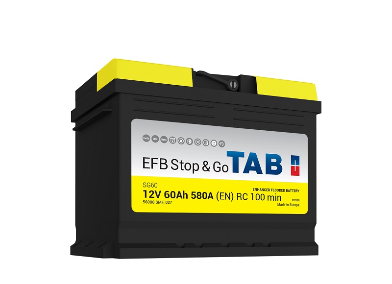 Аккумулятор автомобильный TAB EFB 60.0 Ah 640 A STOP&GO 212060 ОП