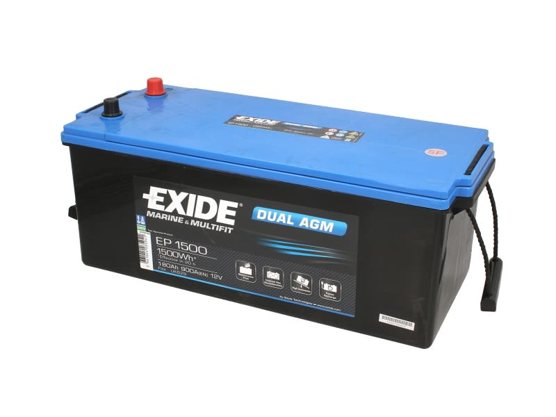 Аккумулятор лодочный EXIDE DUAL AGM EP1500 180 Ач