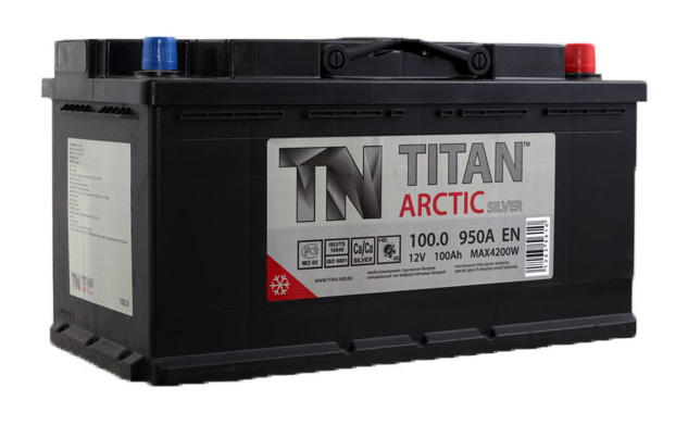 Аккумулятор автомобильный Titan Arctic silver 6СТ-100 Ач обр.