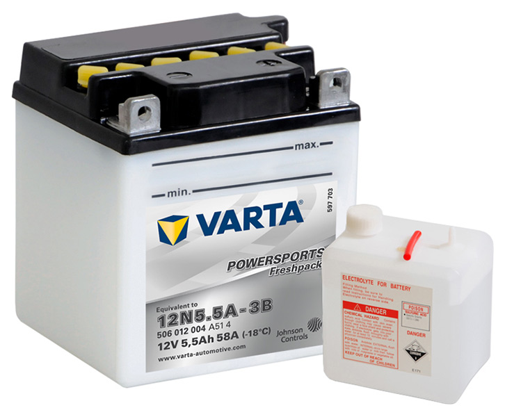 Аккумулятор мото Varta Freshpack 506012 (12N5.5A-3B) 6 Ач