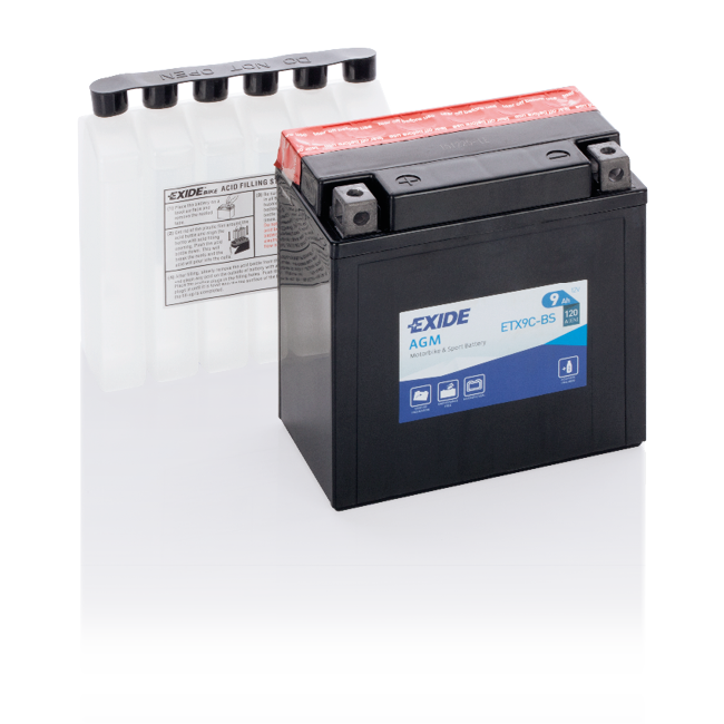 Аккумулятор мото EXIDE ETX9C-BS YTX9C-BS 9 Ач