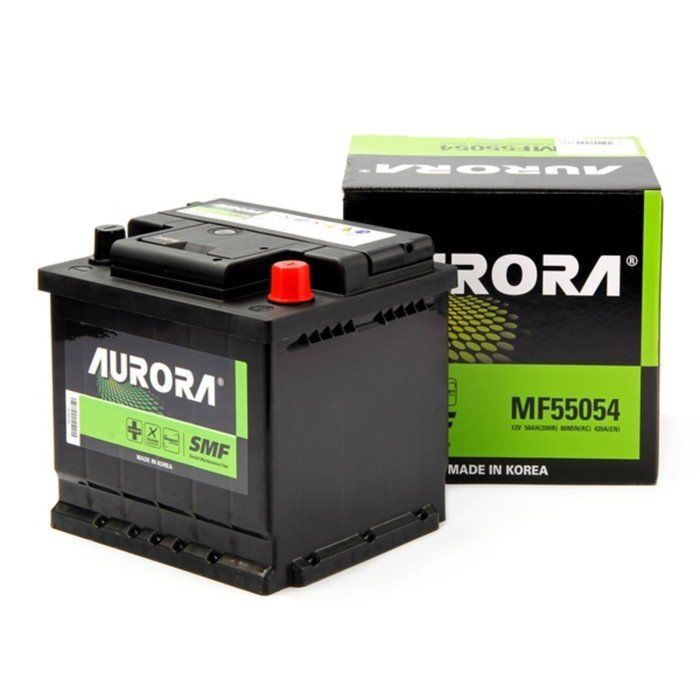 Аккумулятор автомобильный AURORA DIN MF-55054 50 А/ч 420А ОП (208х174х190) L1