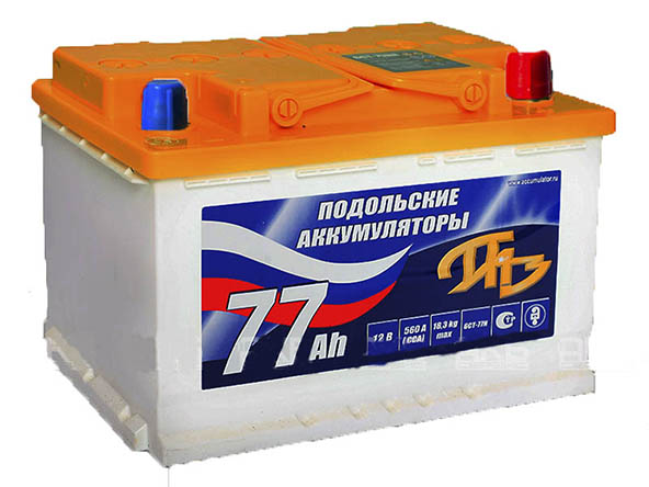 Аккумулятор автомобильный ПАЗ 6СТ-77 Ач обр.