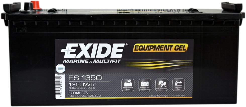 Аккумулятор лодочный EXIDE EQUIPMENT Gel ES 1350 120 Ач