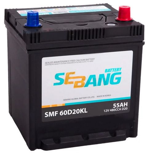 Аккумулятор автомобильный SEBANG SMF 60D20KL 6СТ-55 Ач обр.