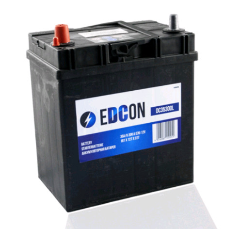 Аккумулятор автомобильный EDCON 35Ah 300A ПП (187х127х227) B19R
