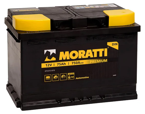 Аккумулятор автомобильный Moratti 6СТ-75 Ач обр.