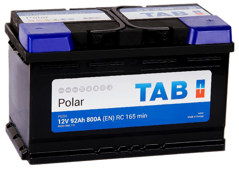 Аккумулятор автомобильный TAB Polar 59220SMF 6СТ-92 Ач обр. (низкий)