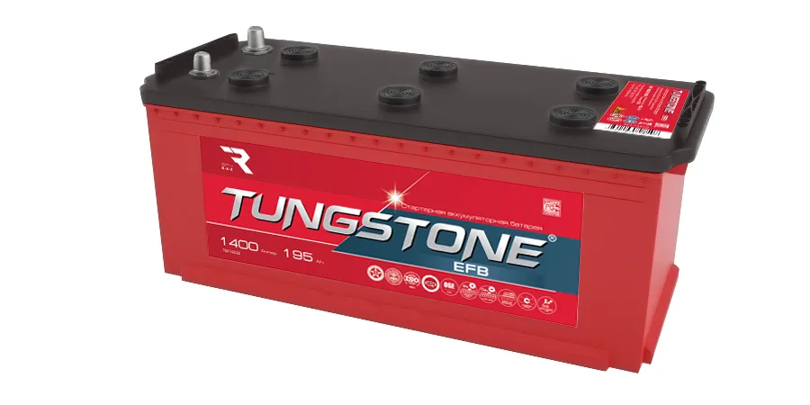 Аккумулятор грузовой TUNGSTONE EFB 195Ah 1400A ПП  (513x223x223)