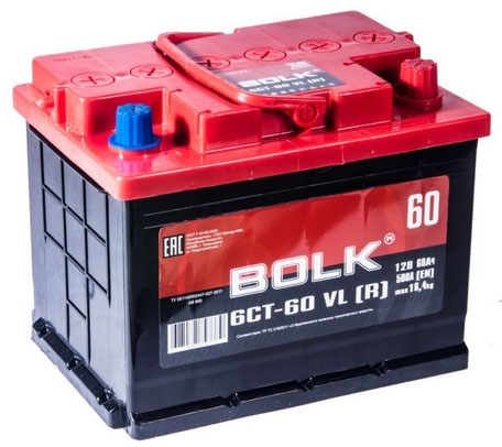 Аккумулятор автомобильный BOLK AB 600 6СТ-60 Ач обр.